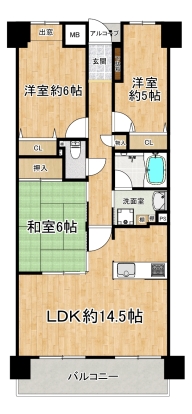 東急ドエルアルス枚方高塚町間取り図